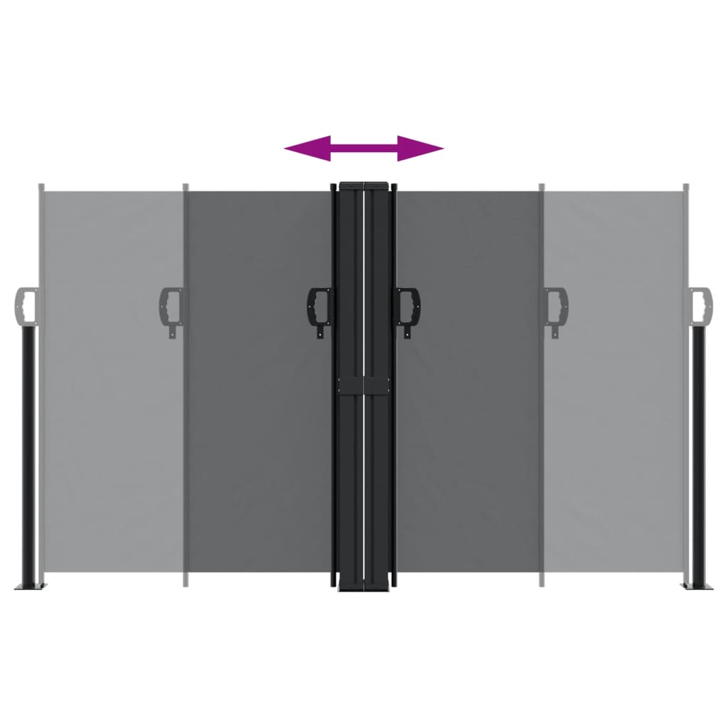 Uttrekkbar sidemarkise 140x600 cm svart