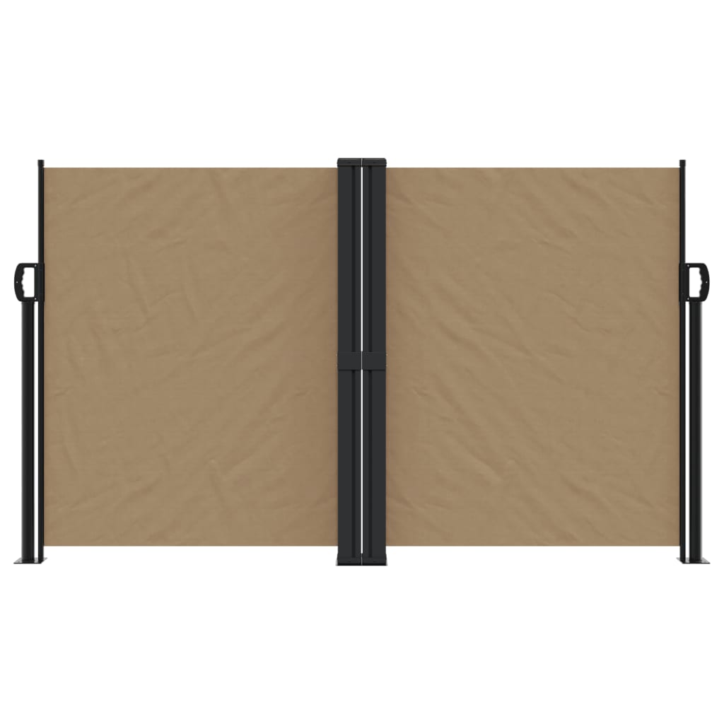 Uttrekkbar sidemarkise gråbrun 140x600 cm