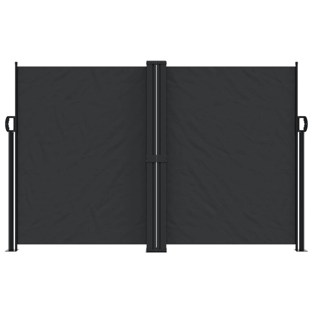 Uttrekkbar sidemarkise 160x600 cm svart