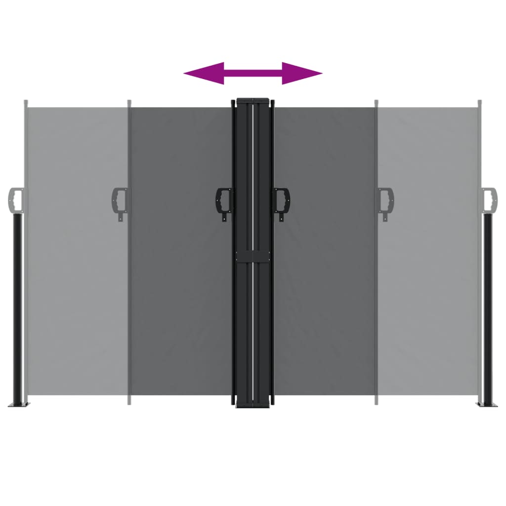 Uttrekkbar sidemarkise 160x600 cm svart