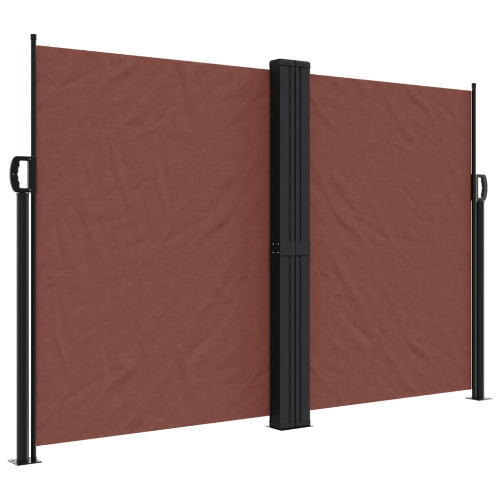 Uttrekkbar sidemarkise brun 160x600 cm