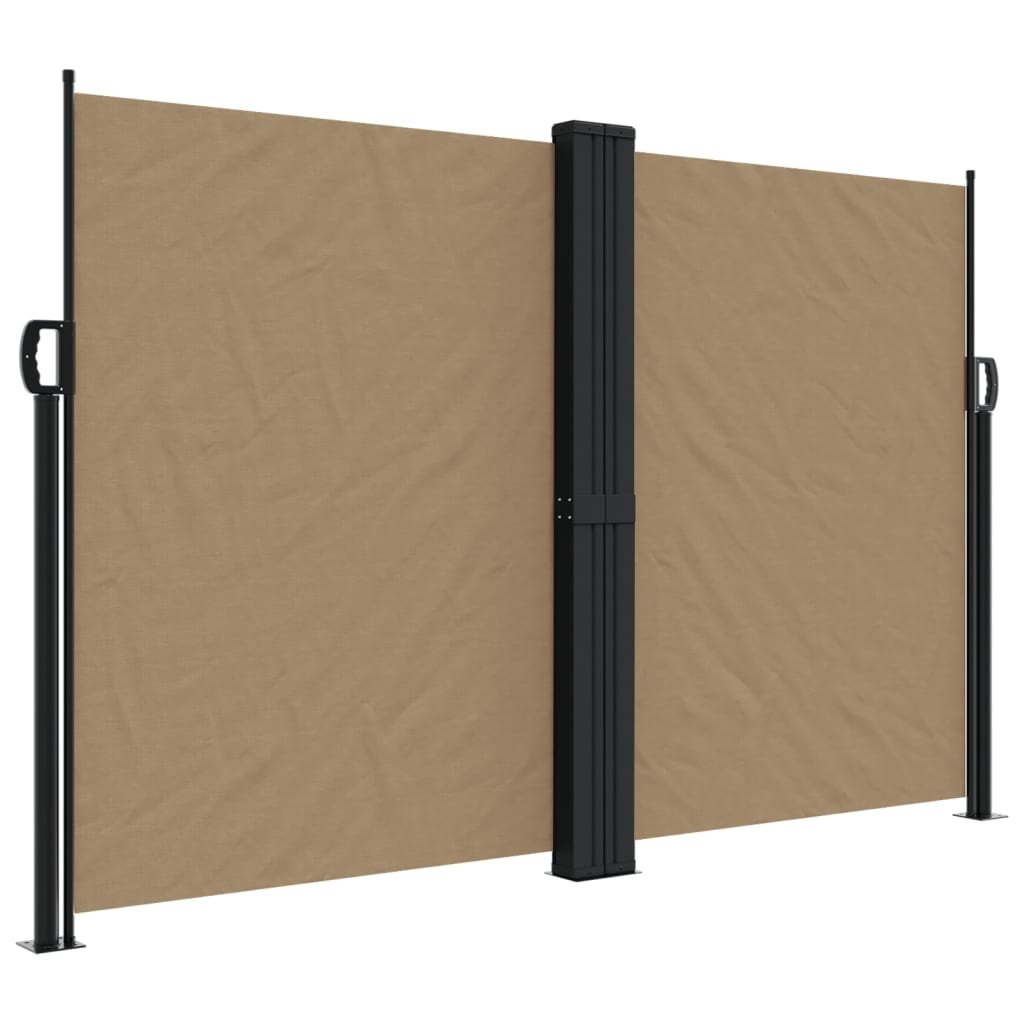 Uttrekkbar sidemarkise gråbrun 160x600 cm