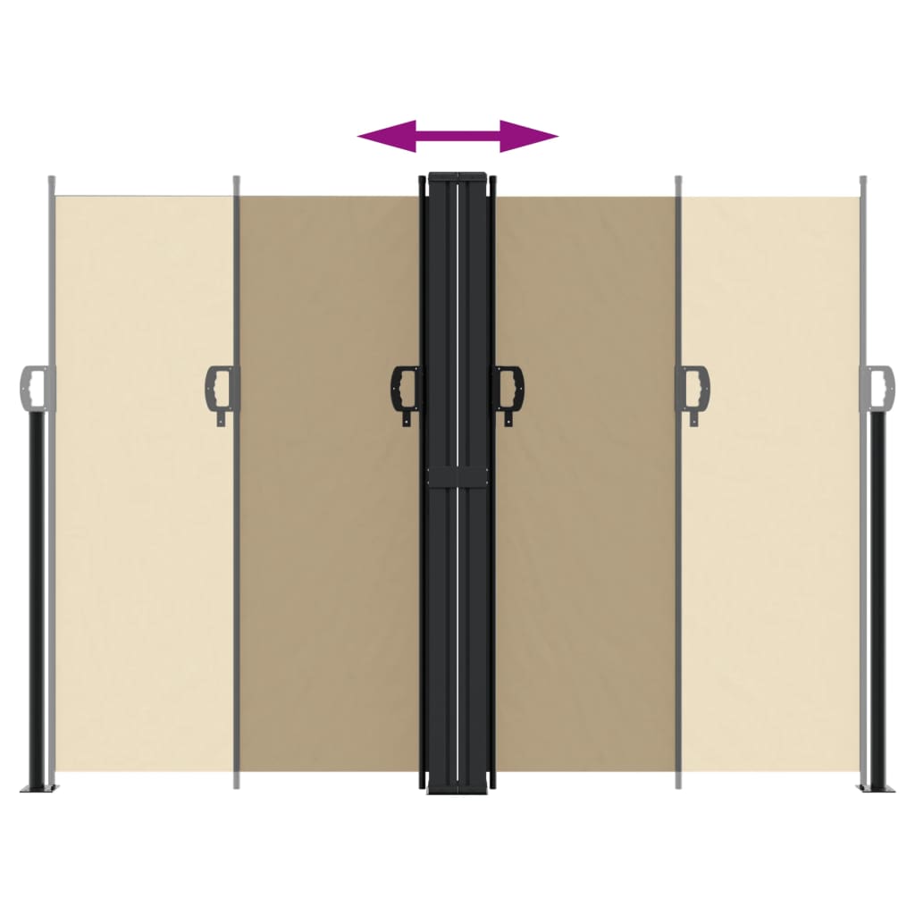 Uttrekkbar sidemarkise beige 180x600 cm