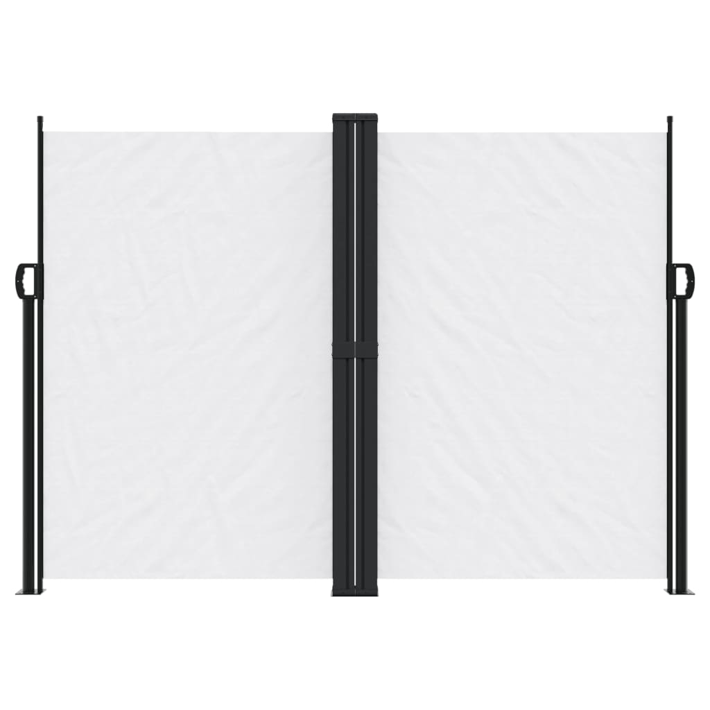Uttrekkbar sidemarkise hvit 180x600 cm
