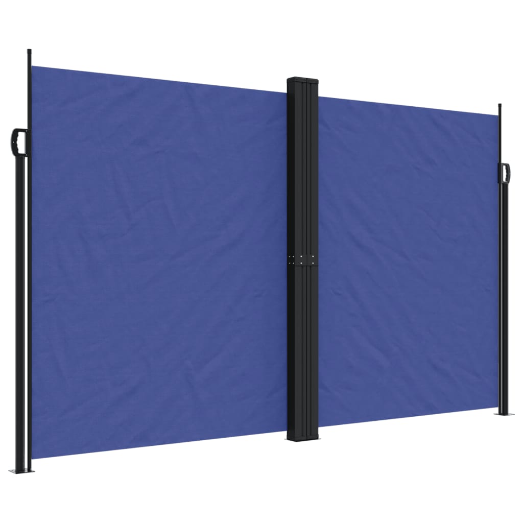 Uttrekkbar sidemarkise blå 200x600 cm