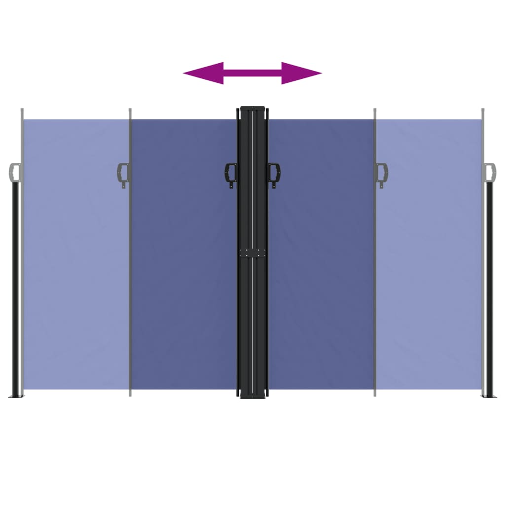 Uttrekkbar sidemarkise blå 200x600 cm