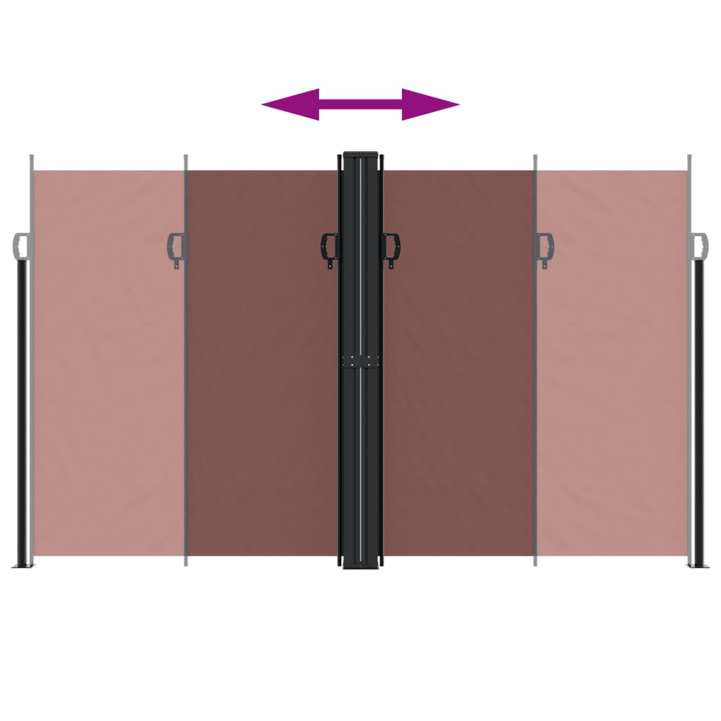 Uttrekkbar sidemarkise 200x600 cm brun