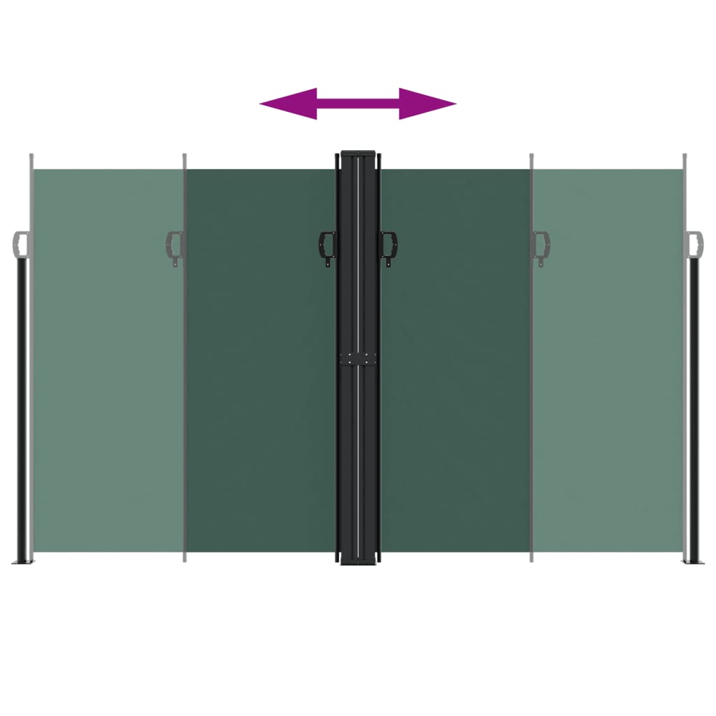 Uttrekkbar sidemarkise mørkegrønn 200x600 cm