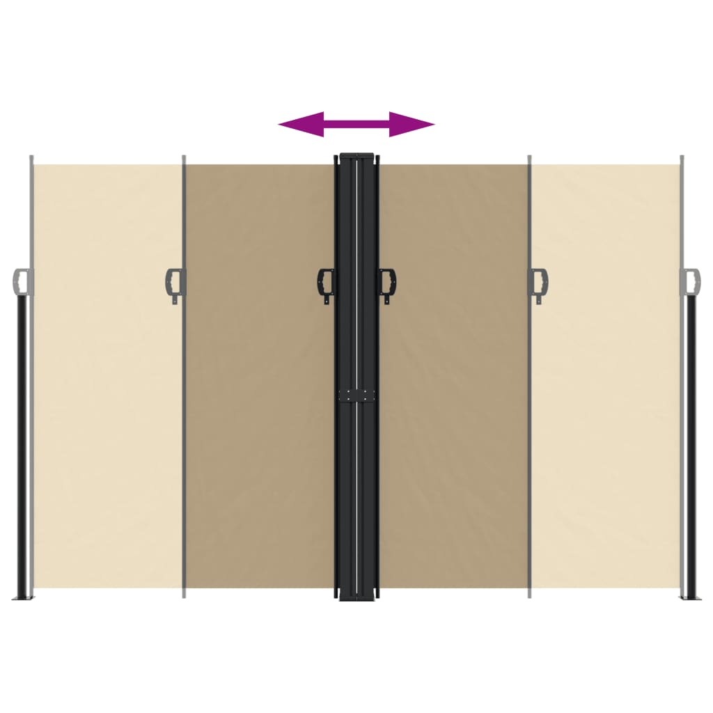 Uttrekkbar sidemarkise beige 220x600 cm