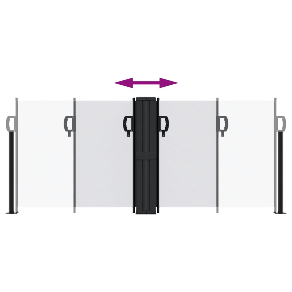 Uttrekkbar sidemarkise 100x1000 cm hvit