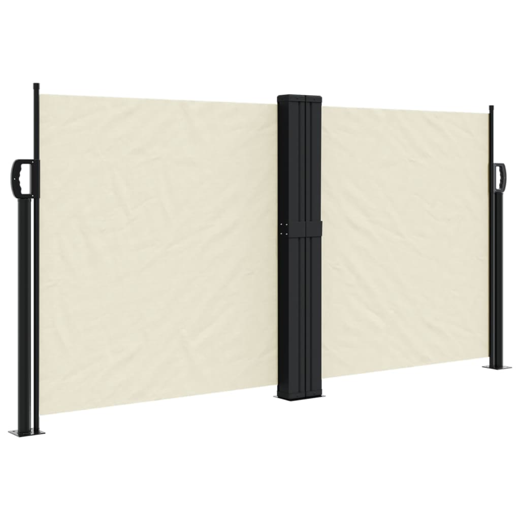 Uttrekkbar sidemarkise 120x1000 cm kremhvit