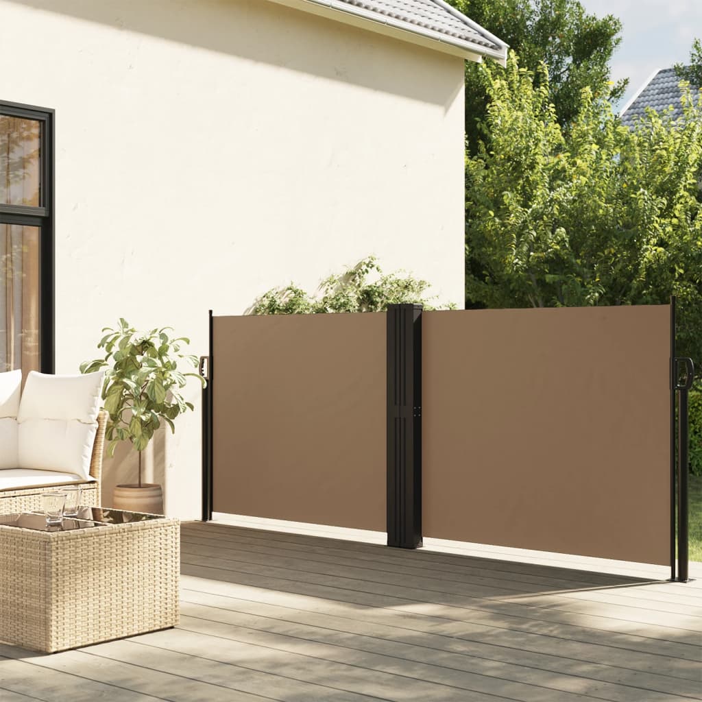 Uttrekkbar sidemarkise 140x1000 cm gråbrun