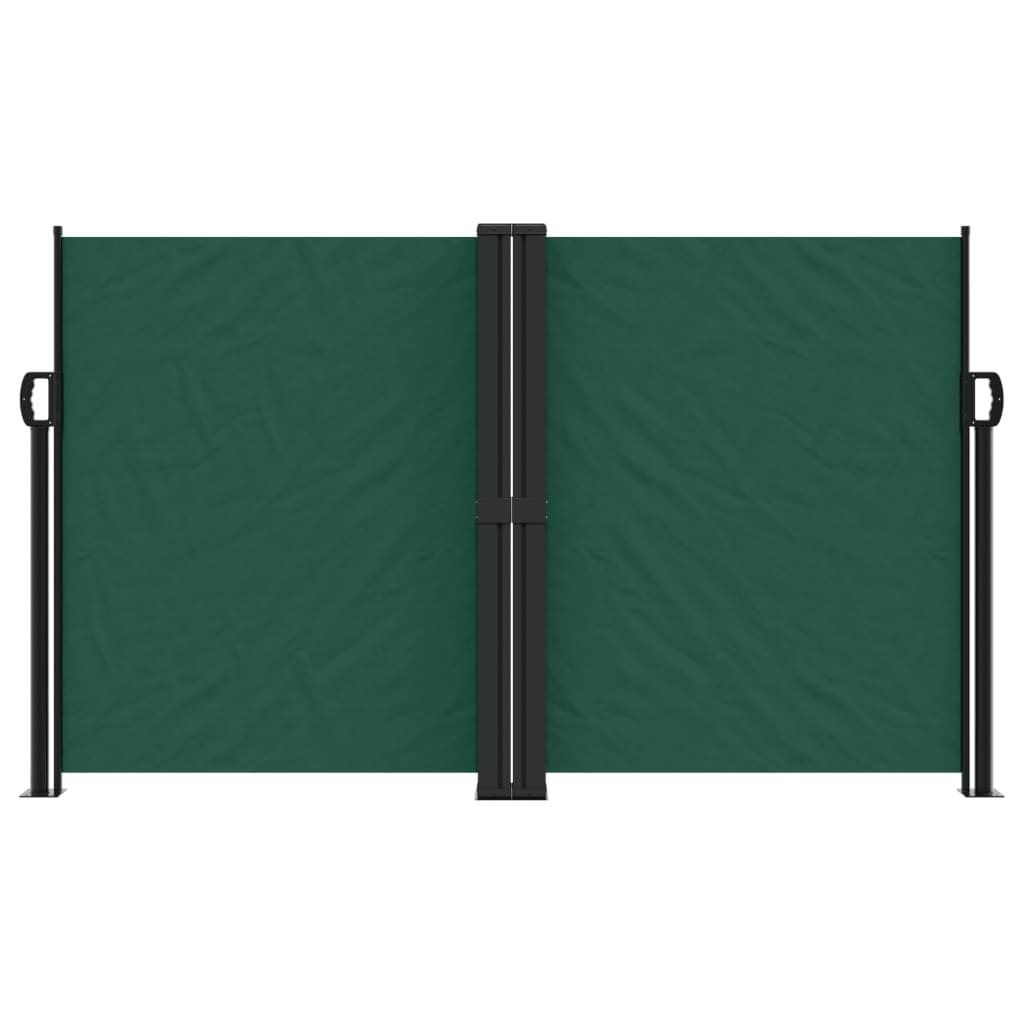 Uttrekkbar sidemarkise 140x1000 cm mørkegrønn