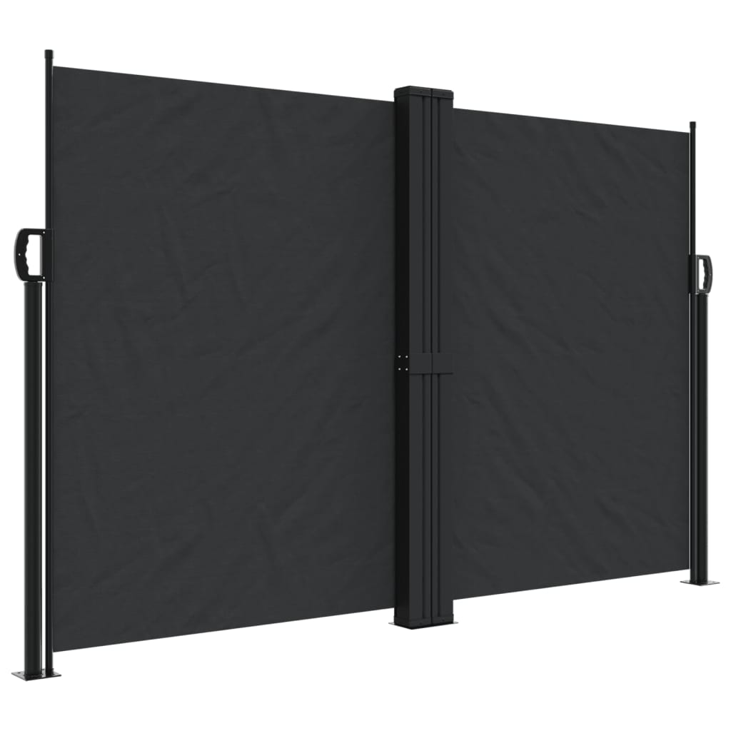 Uttrekkbar sidemarkise 160x1000 cm svart