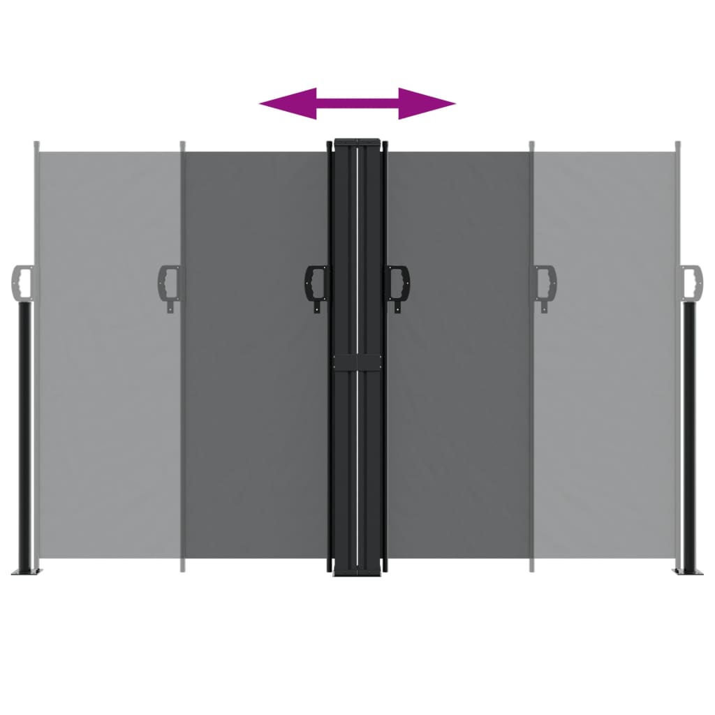 Uttrekkbar sidemarkise 160x1000 cm svart