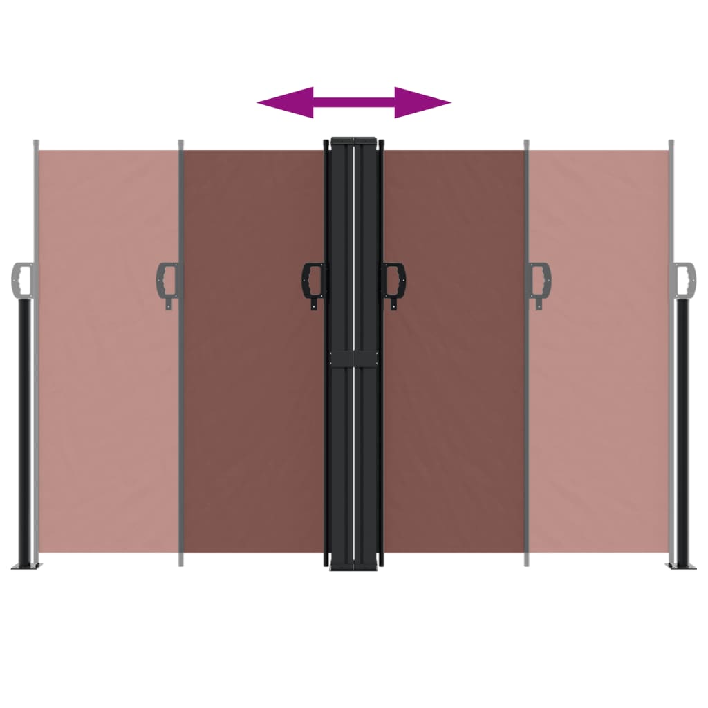 Uttrekkbar sidemarkise brun 160x1000 cm