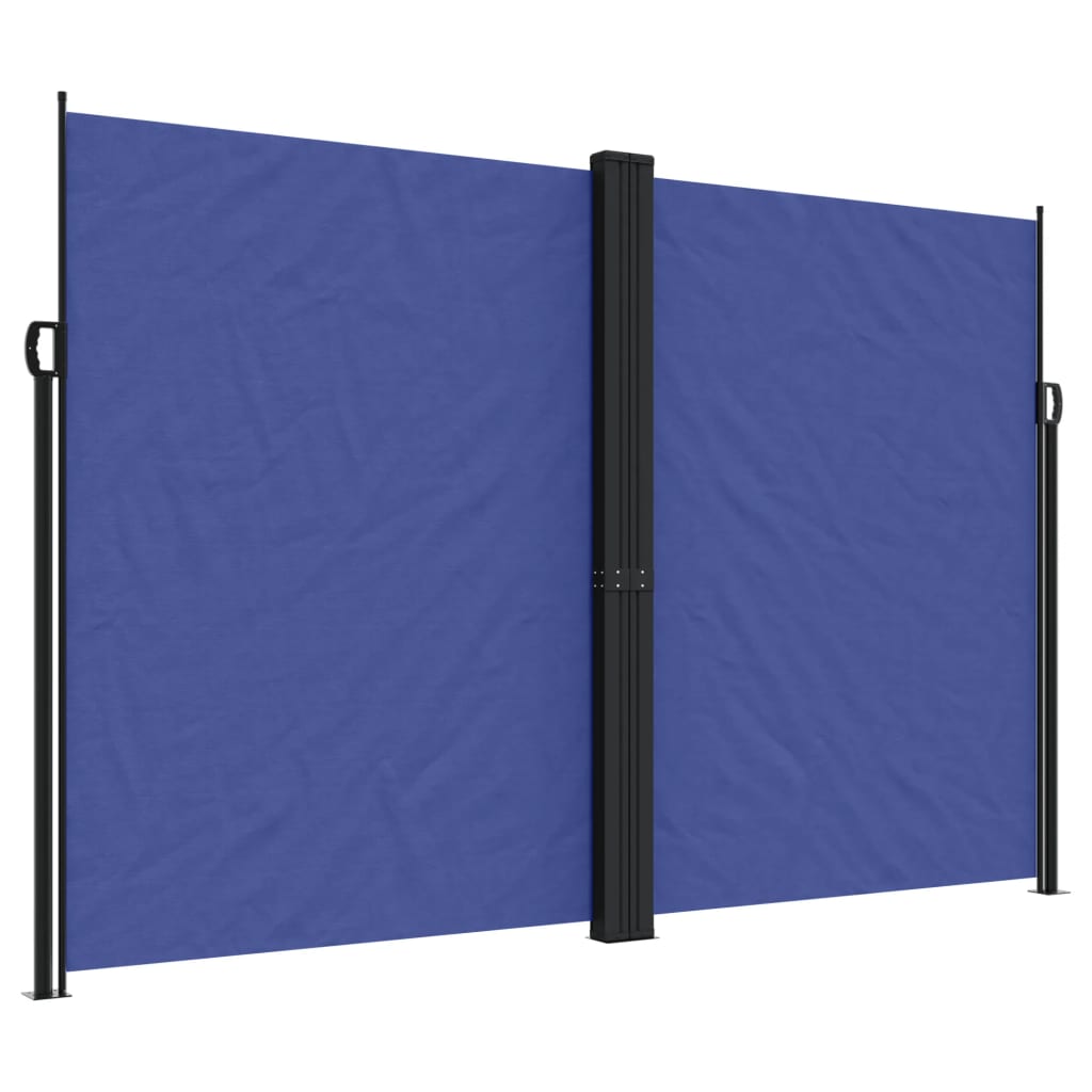 Uttrekkbar sidemarkise blå 220x1000 cm