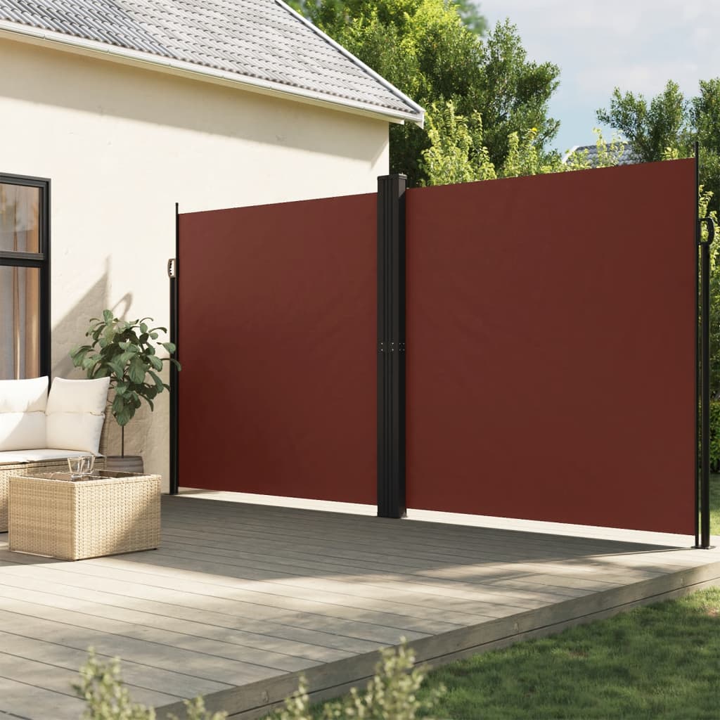 Uttrekkbar sidemarkise 220x1000 cm brun