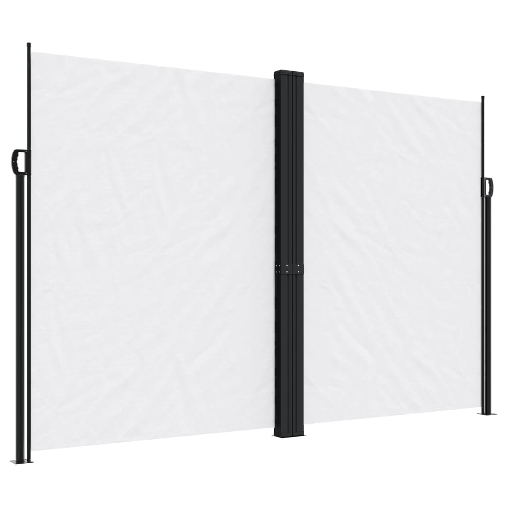 Uttrekkbar sidemarkise hvit 220x1000 cm