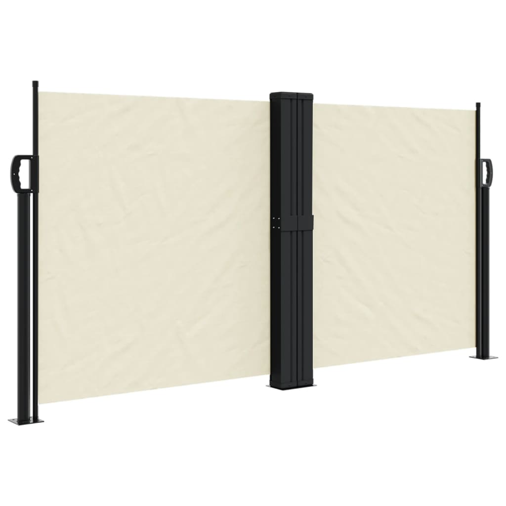 Uttrekkbar sidemarkise kremhvit 120x1200 cm