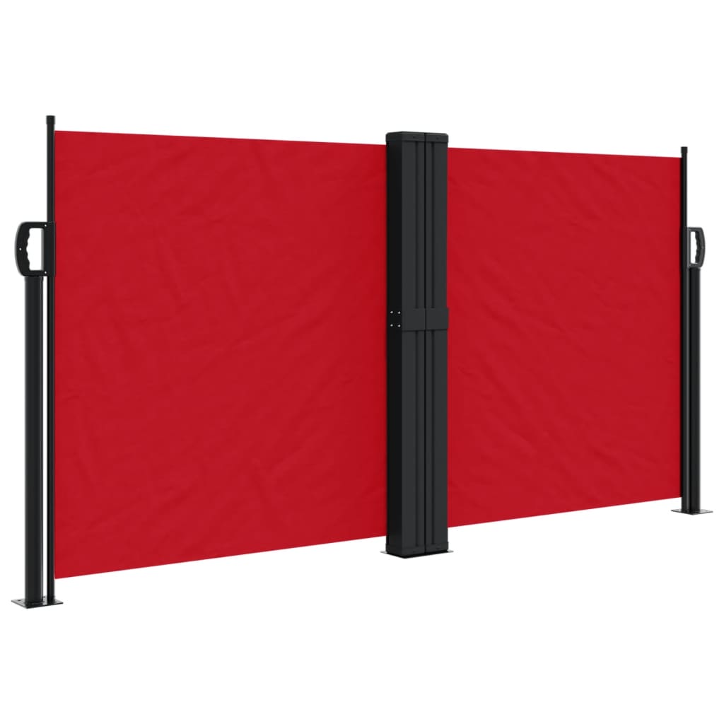 Uttrekkbar sidemarkise rød 120x1200 cm