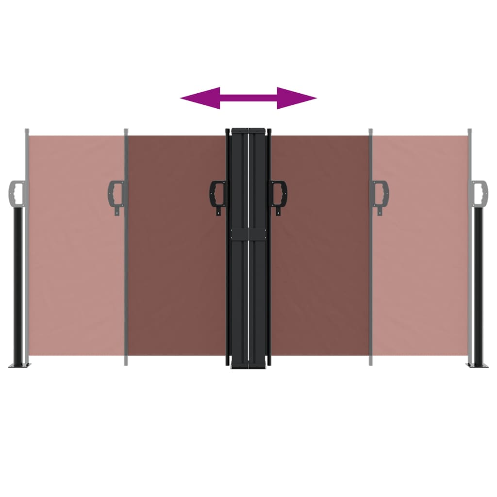 Uttrekkbar sidemarkise brun 120x1200 cm