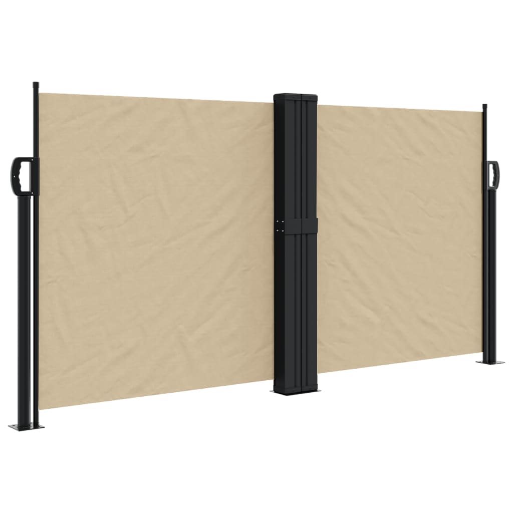 Uttrekkbar sidemarkise beige 120x1200 cm