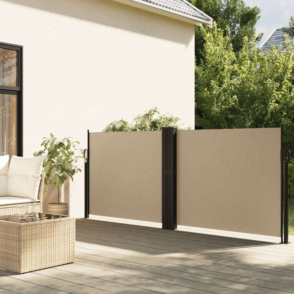 Uttrekkbar sidemarkise beige 120x1200 cm