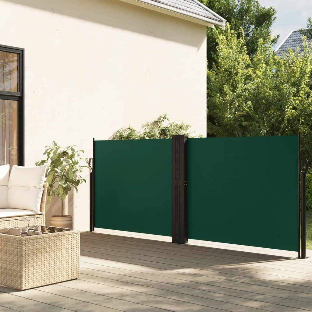 Uttrekkbar sidemarkise 120x1200 cm mørkegrønn