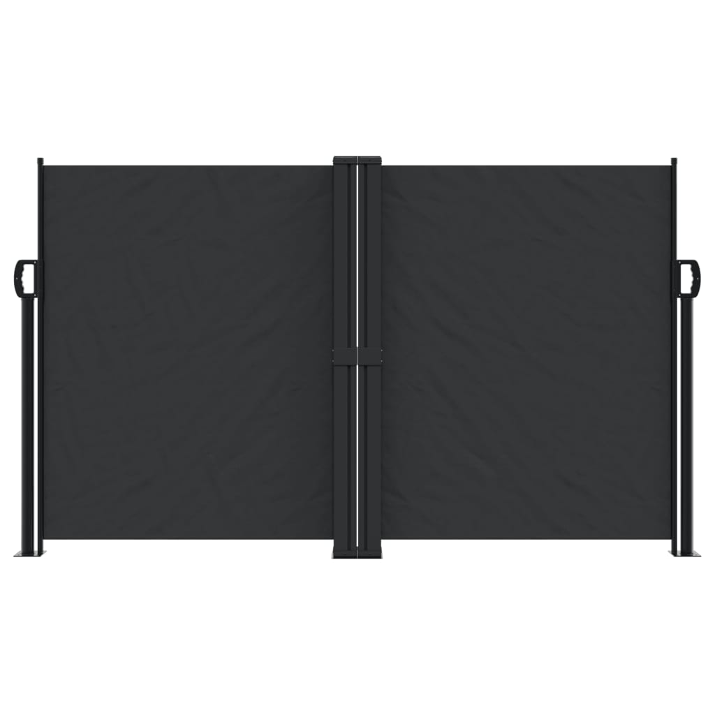 Uttrekkbar sidemarkise svart 140x1200 cm