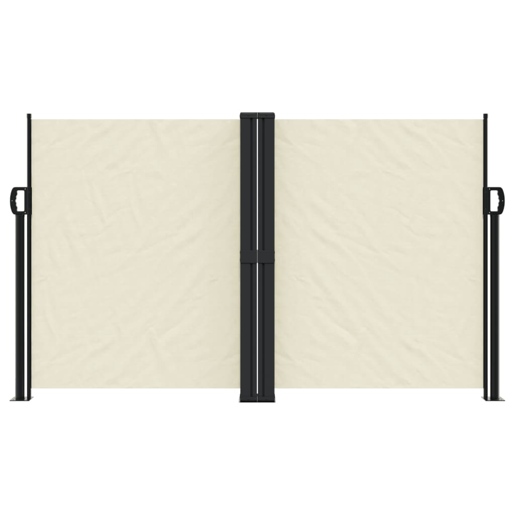 Uttrekkbar sidemarkise kremhvit 140x1200 cm