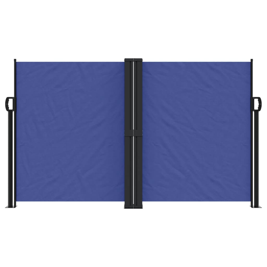 Uttrekkbar sidemarkise blå 140x1200 cm