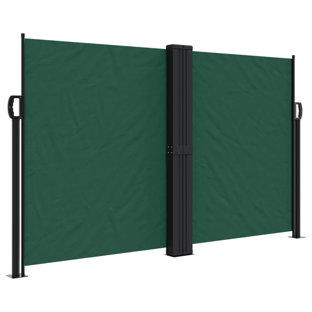 Uttrekkbar sidemarkise mørkegrønn 140x1200 cm