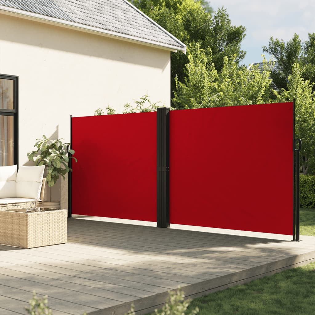 Uttrekkbar sidemarkise 160x1200 cm rød