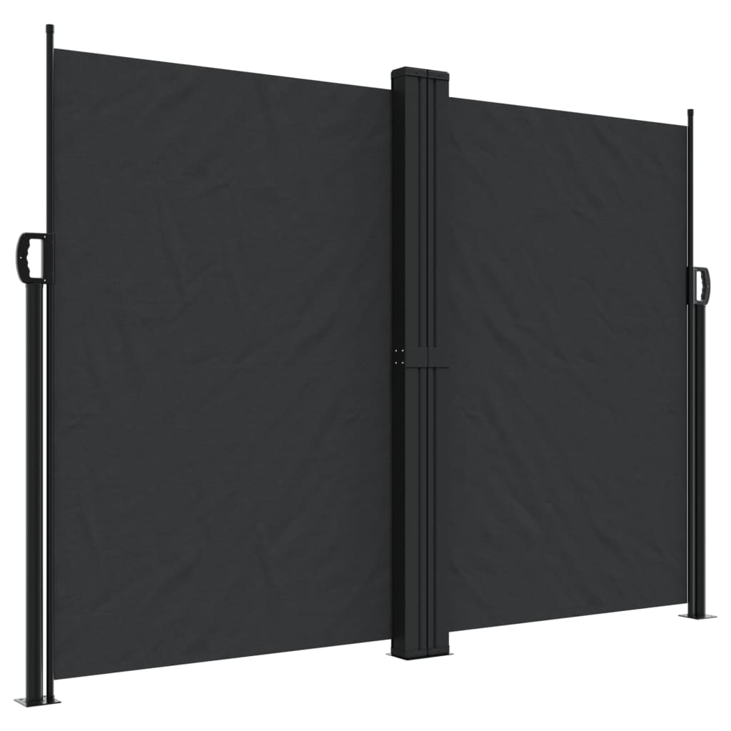 Uttrekkbar sidemarkise 180x1200 cm svart