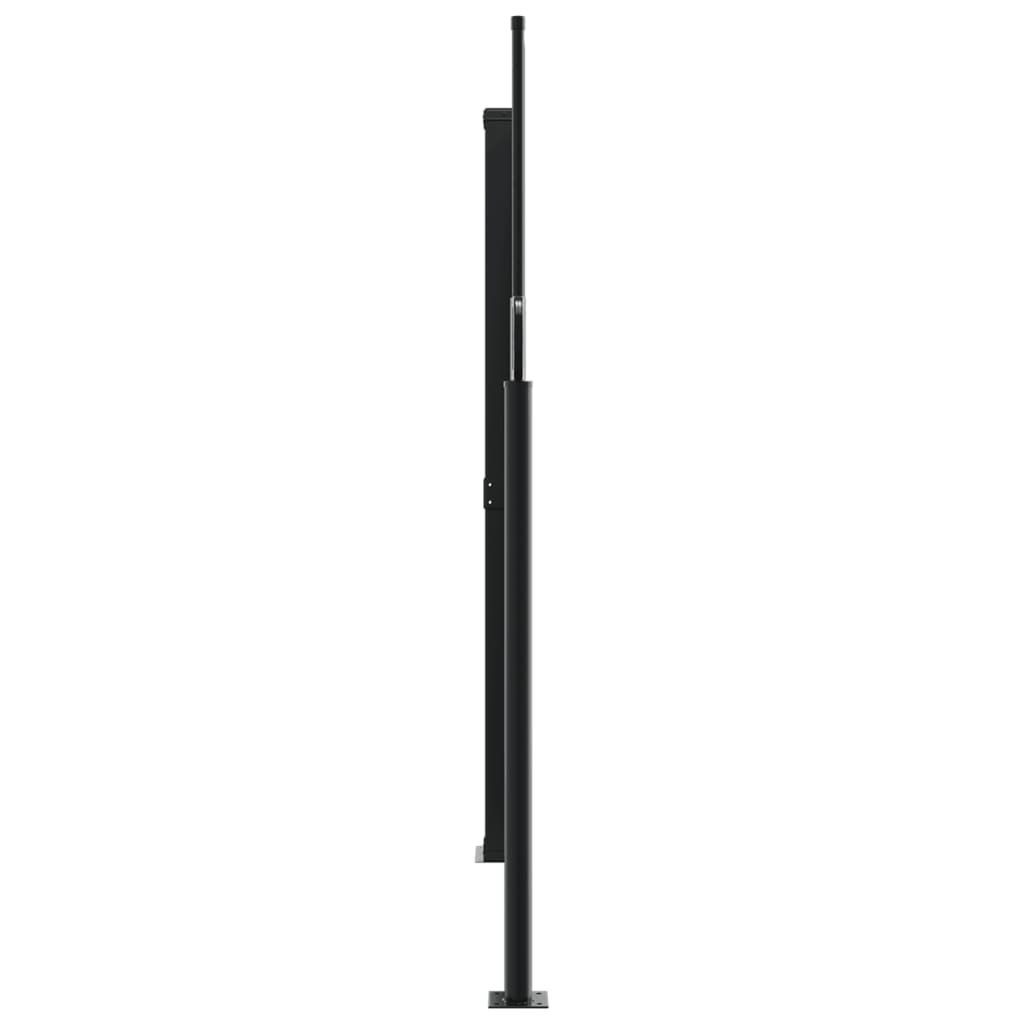 Uttrekkbar sidemarkise 180x1200 cm svart