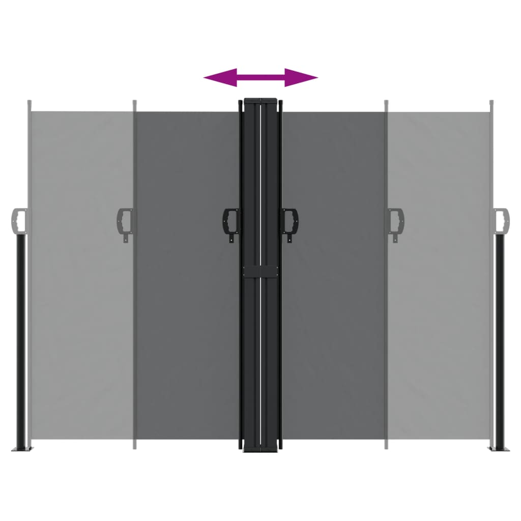 Uttrekkbar sidemarkise 180x1200 cm svart