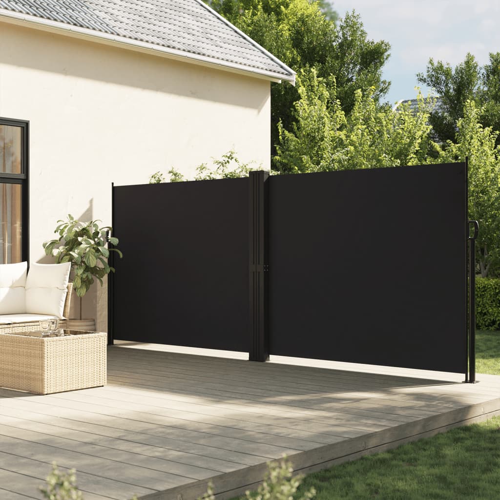Uttrekkbar sidemarkise 180x1200 cm svart