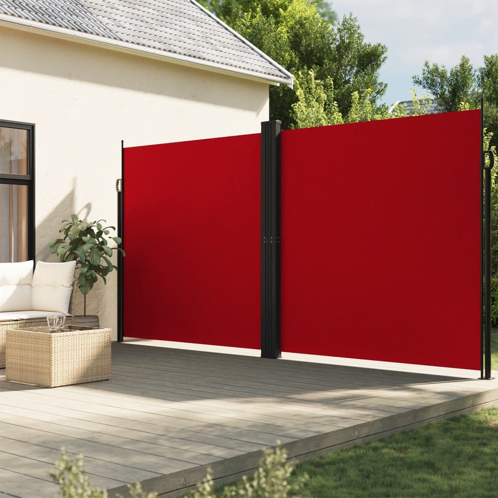 Uttrekkbar sidemarkise 200x1200 cm rød
