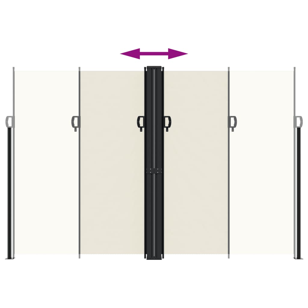 Uttrekkbar sidemarkise 220x1200 cm kremhvit