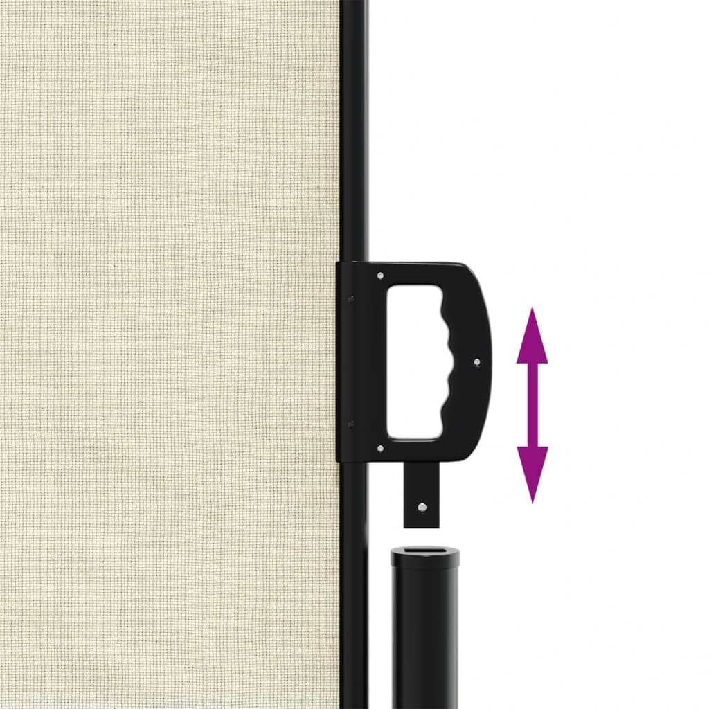 Uttrekkbar sidemarkise 220x1200 cm kremhvit