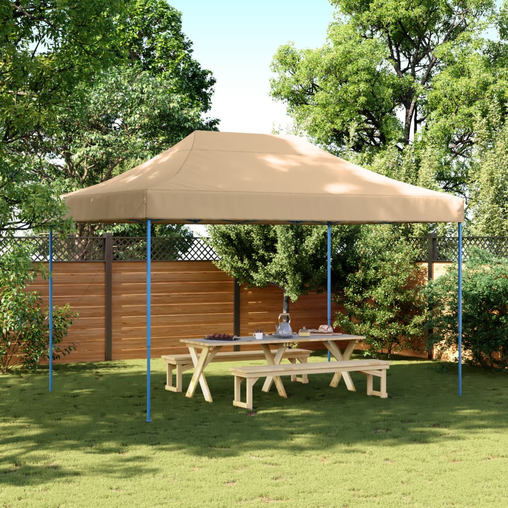 Sammenleggbart partytelt pop-up beige 410x279x315 cm