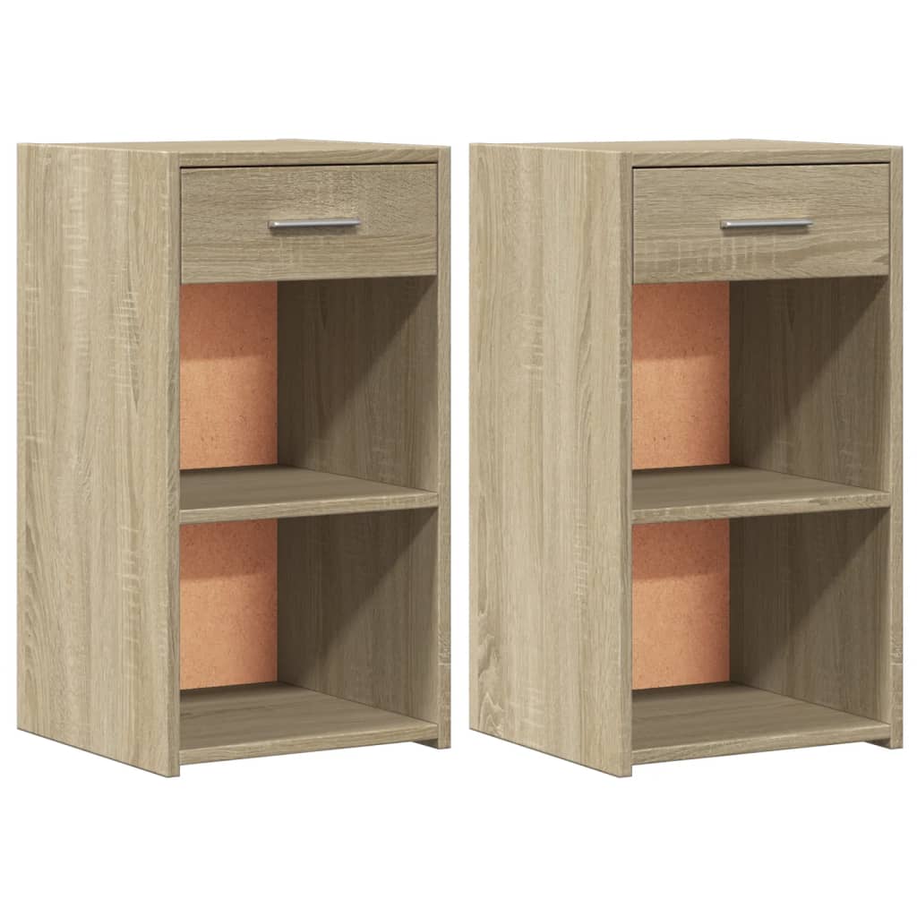 Nattbord 2 stk sonoma eik 35x34x65 cm konstruert tre