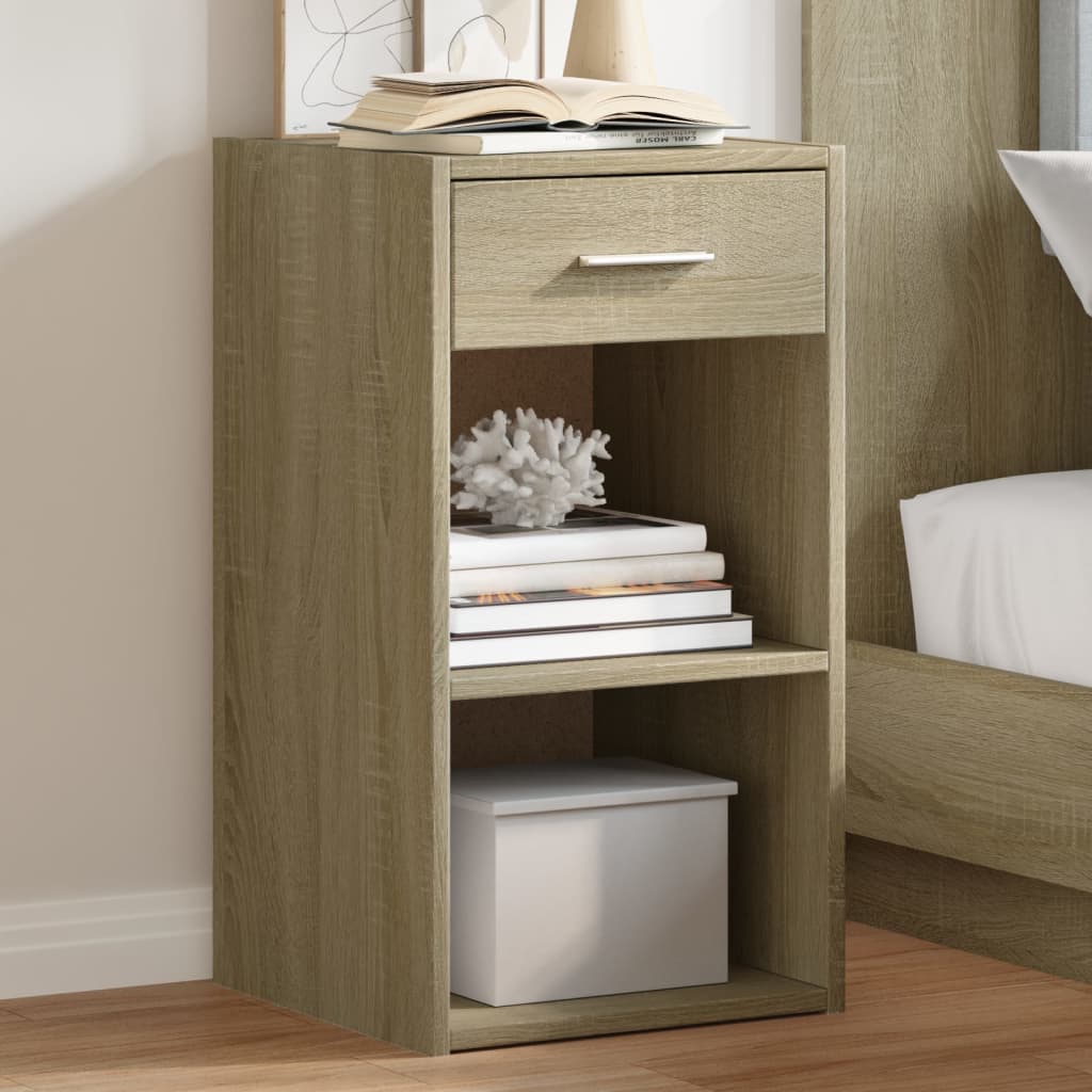 Nattbord 2 stk sonoma eik 35x34x65 cm konstruert tre
