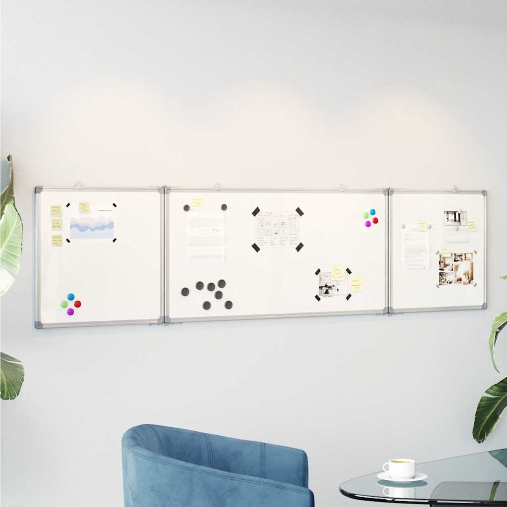 Magnetisk tavle sammenleggbar 160x40x1,7 cm aluminium