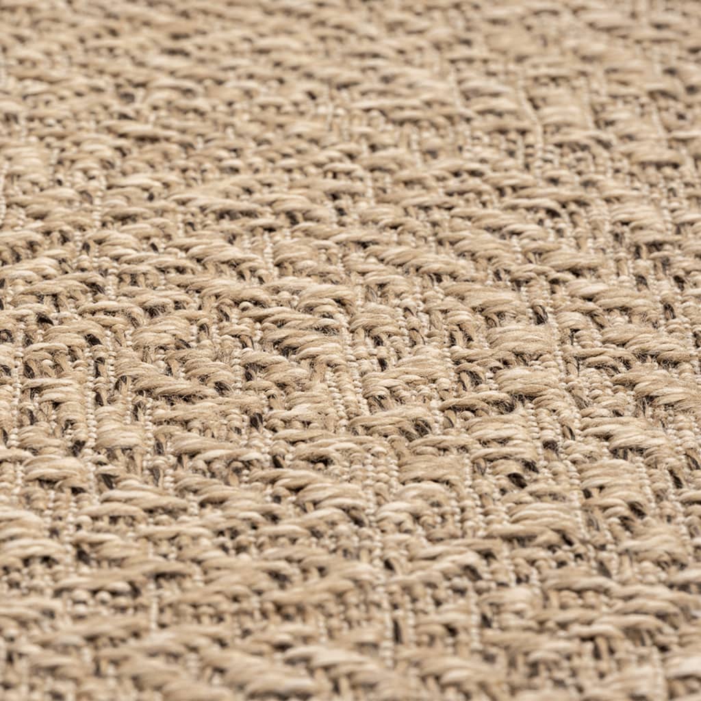 Teppe ZIZUR 240x240 cm jute-utseende innendørs og utendørs