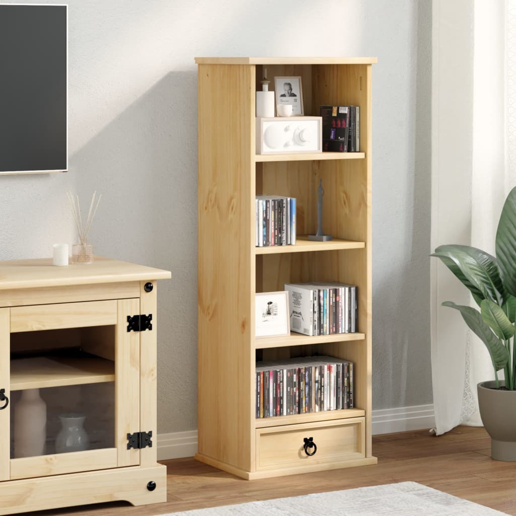 CD-hylle Corona 40x30x110 cm heltre furu