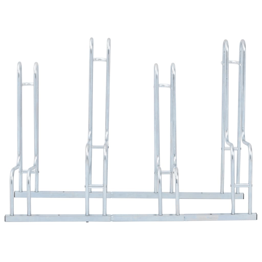 Sykkelstativ for 4 sykler gulv frittstående galvanisert stål
