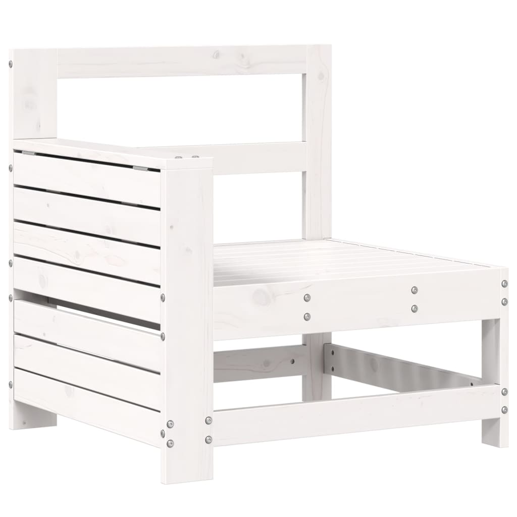 Hagesofasett 7 deler hvit heltre furu