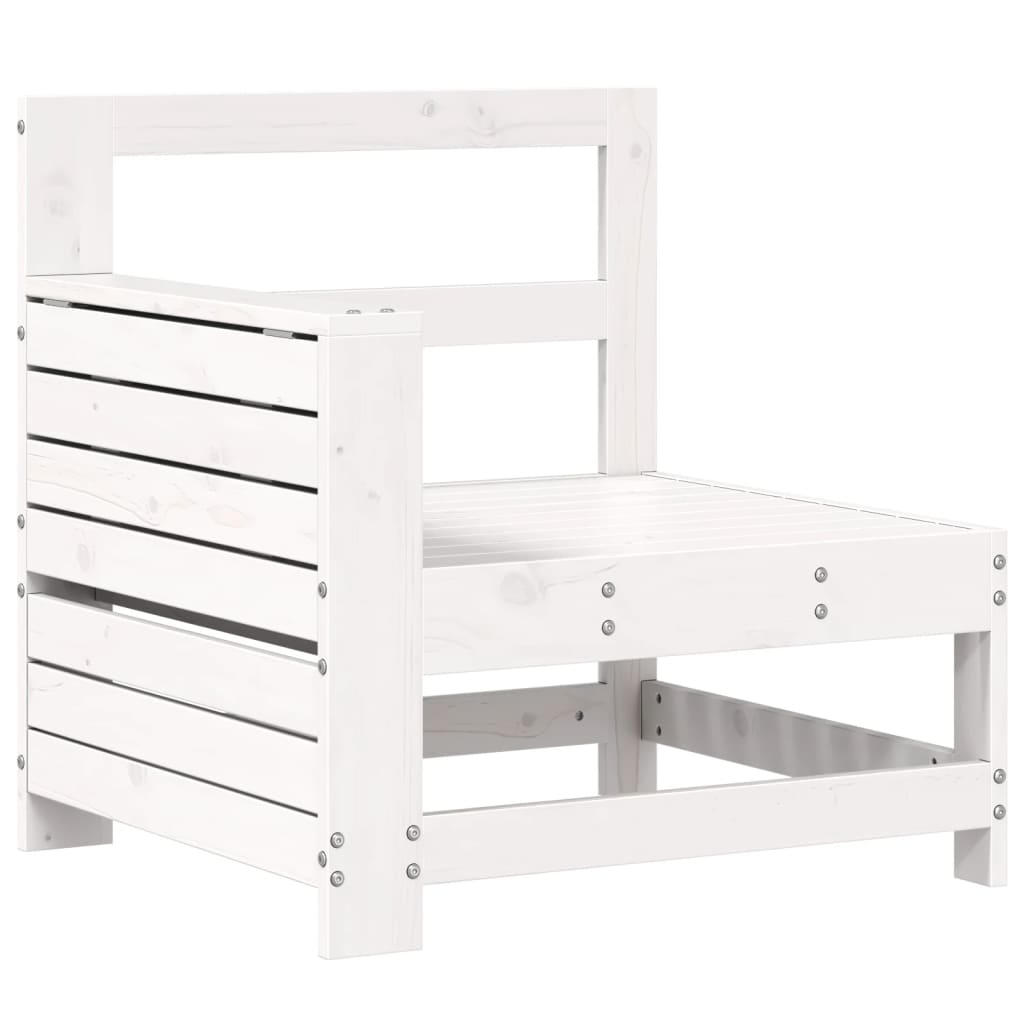 Hagesofasett 7 deler hvit heltre furu